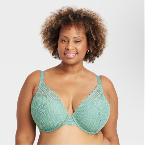 Auden Other - Auden™ Women's Lace Plunge Push-Up Bra - Tidal Flow Green 44D